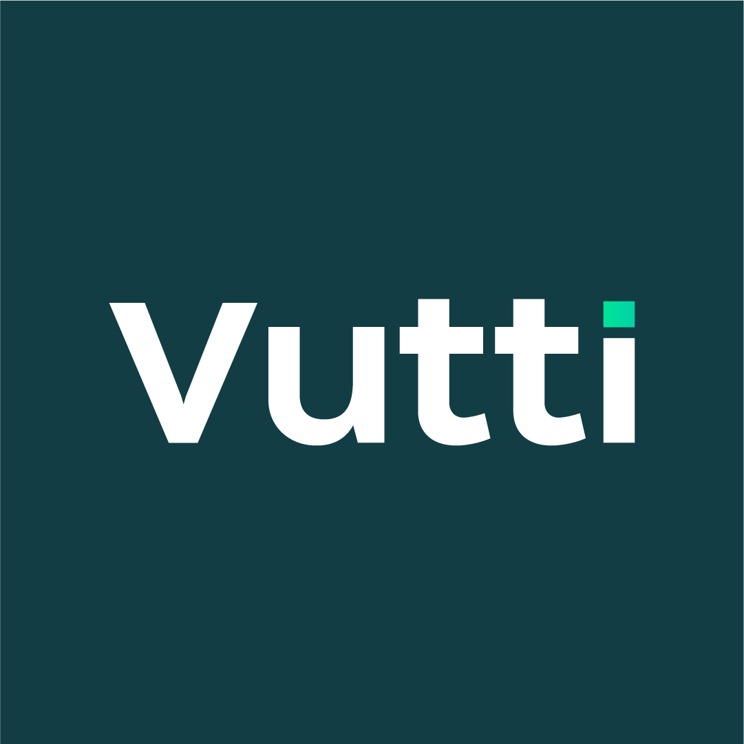 Wordmark Vutti em composição escura
