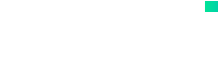 Wordmark branco com acento verde
